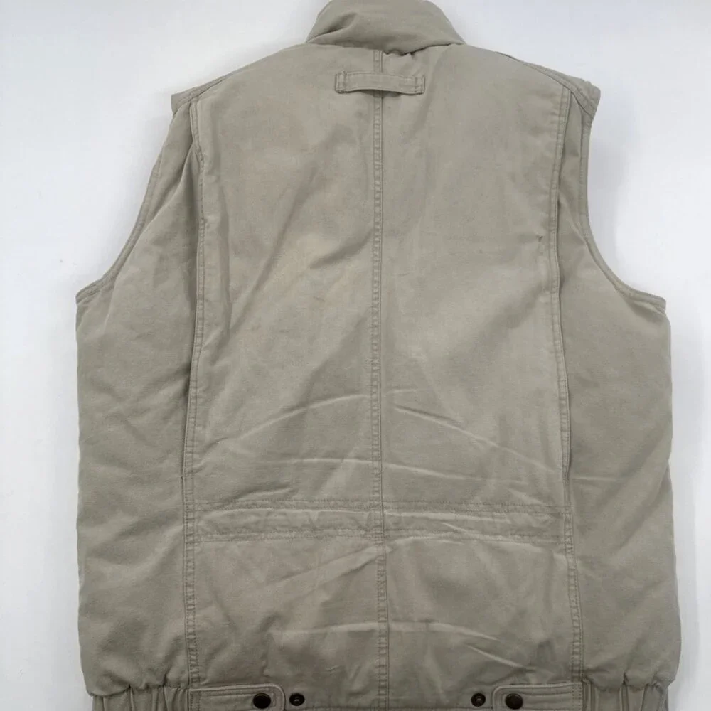 Vintage Mens Eddie Bauer Goose Down Vest Utility Outdoor Hiking Medium Camping
